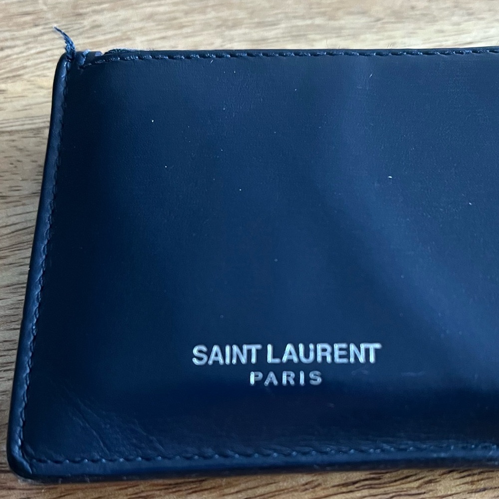 YSL // Navy Card Case - Picture 2 of 4